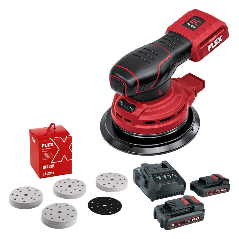 Ponceuse orbitale FLEX ORE 5-150 18-EC 18V Ø150mm + kit de démarrage
