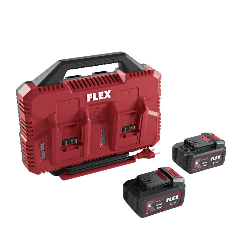 Pack énergie FLEX 18-55 Duo SP chargeur double CA SP et 2 batteries 5Ah 18V