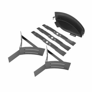Kit mulching (3 lames spéciales mulching 47 cm + 2 déflecteurs + 1 obturateur) pour rider zero-turn sur batterie