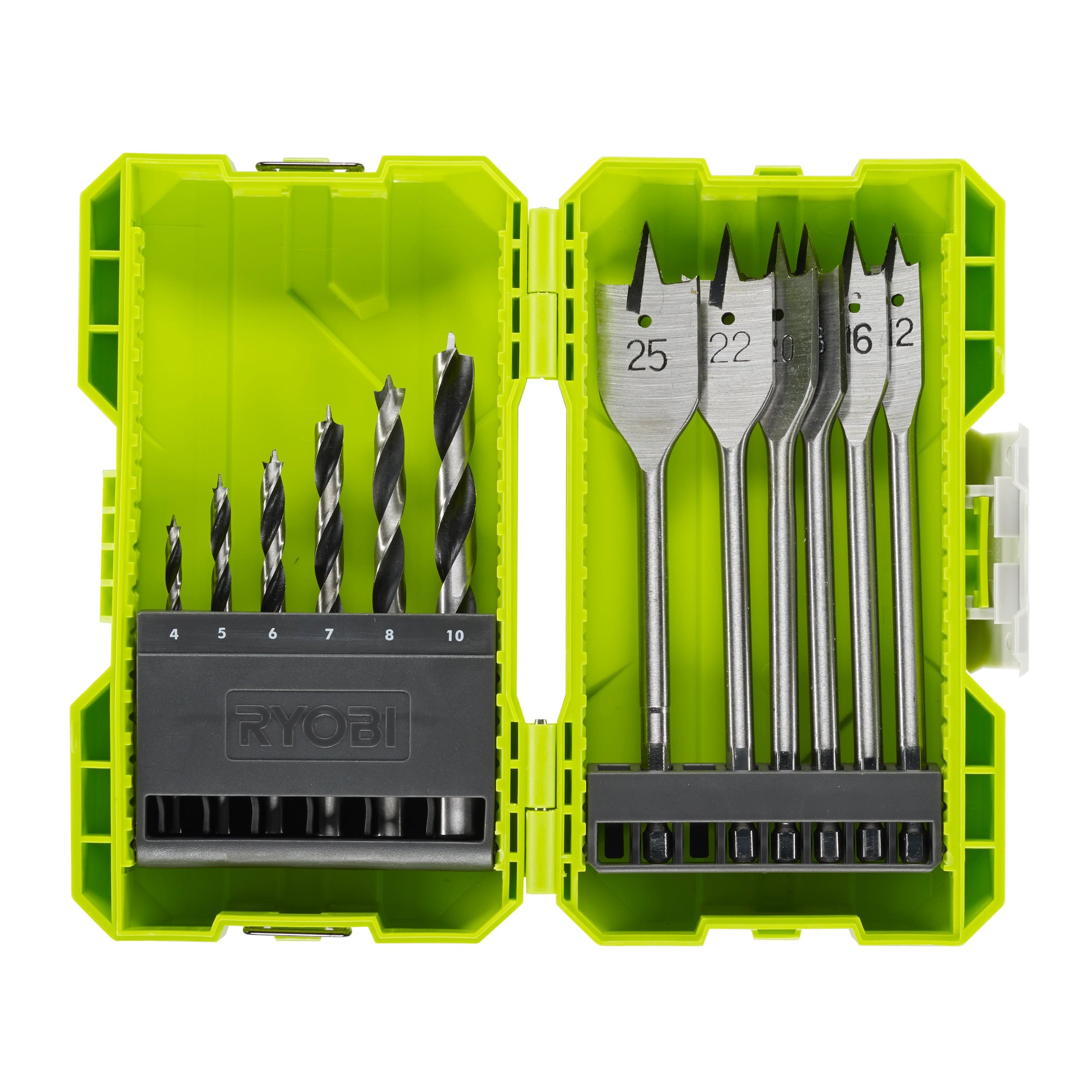Coffret empilable 12 accessoires perçage bois