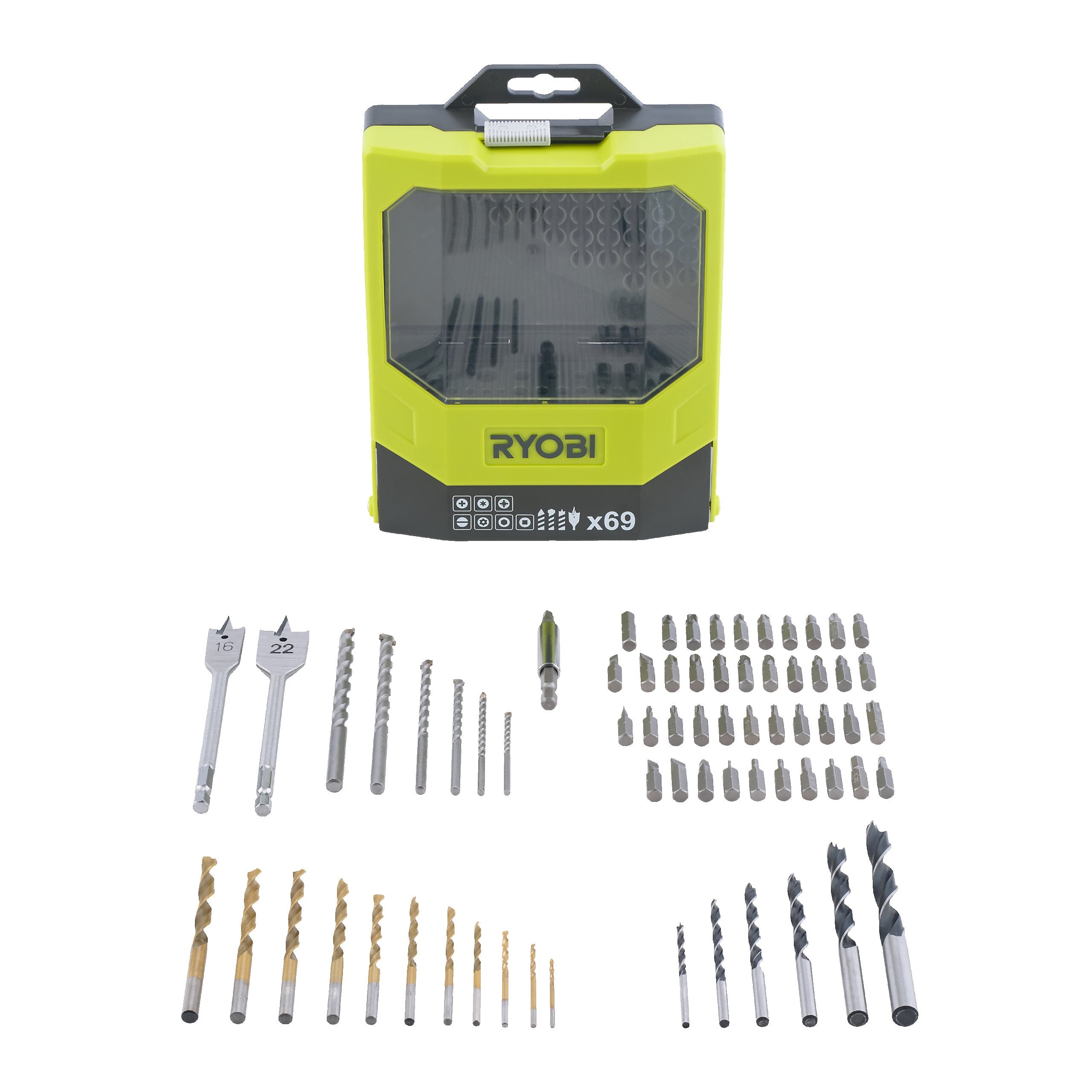 Coffret 69 accessoires mixtes perçage - vissage