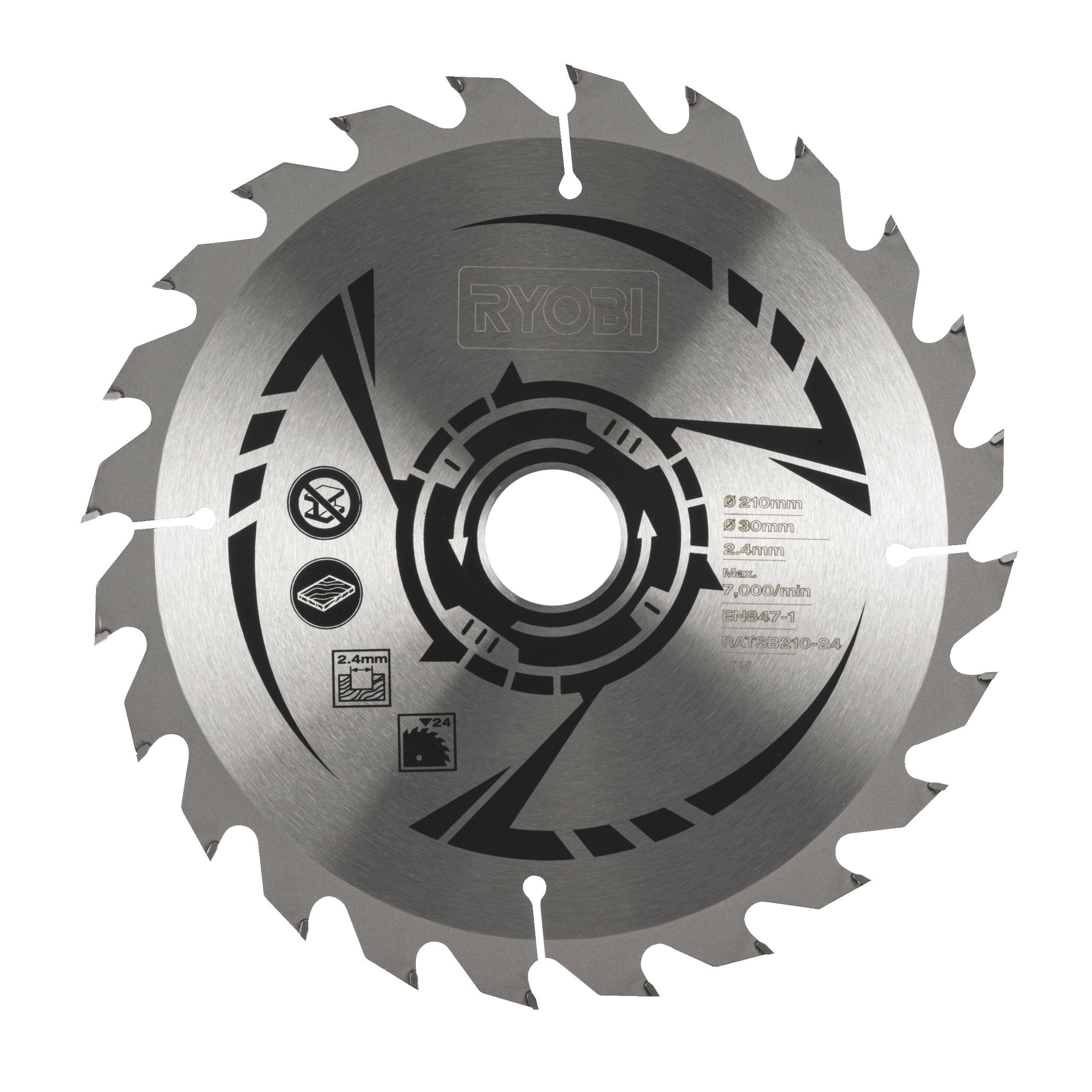 Lame 24 dents 210 mm pour scie sur table