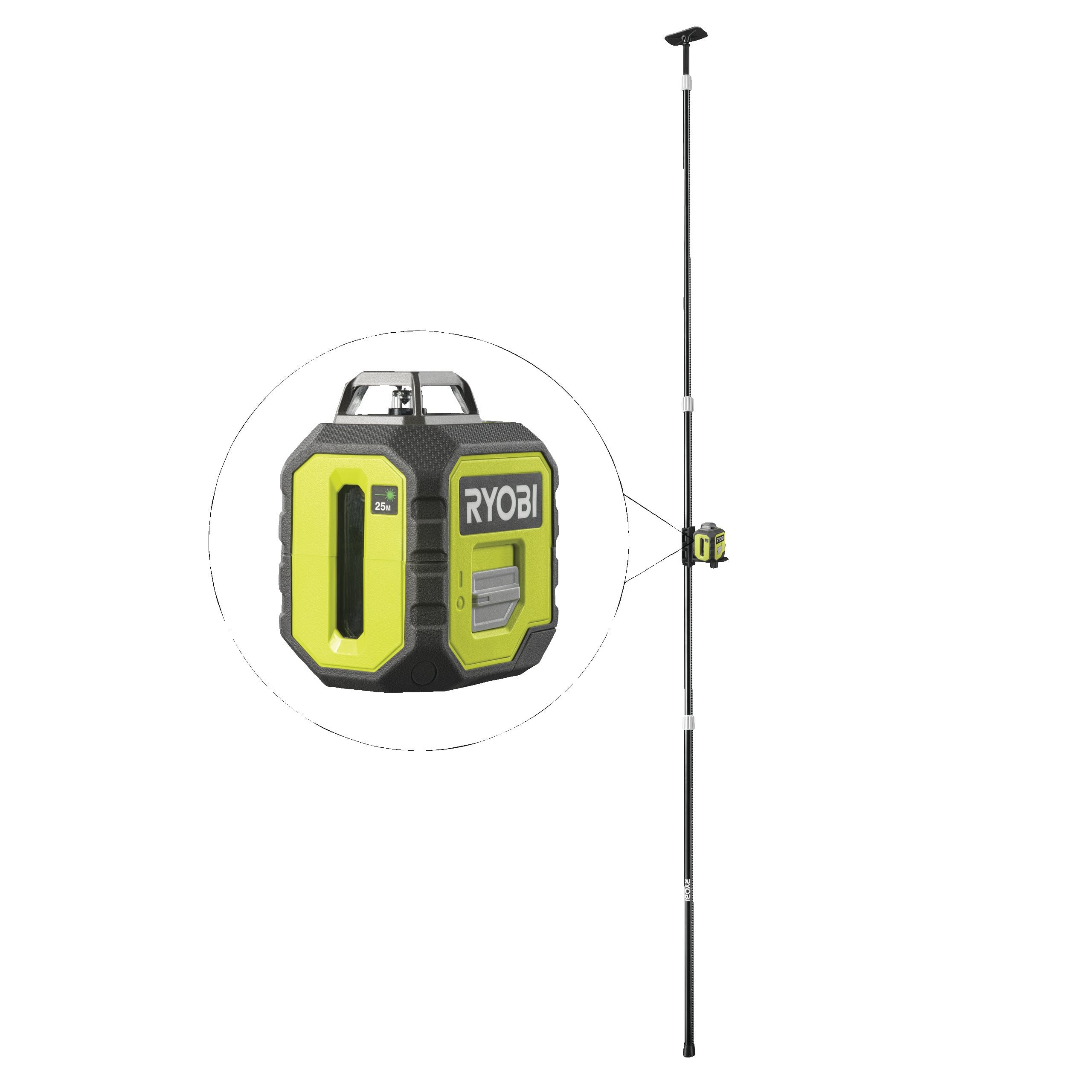 Kit laser 360° vert et canne télescopique.