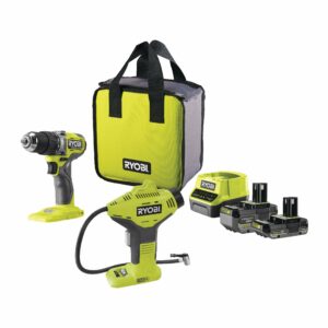 Perceuse-visseuse à percussion Brushless 18V ONE+™ (1x4.0Ah & 1x2.0Ah) + compresseur OFFERT