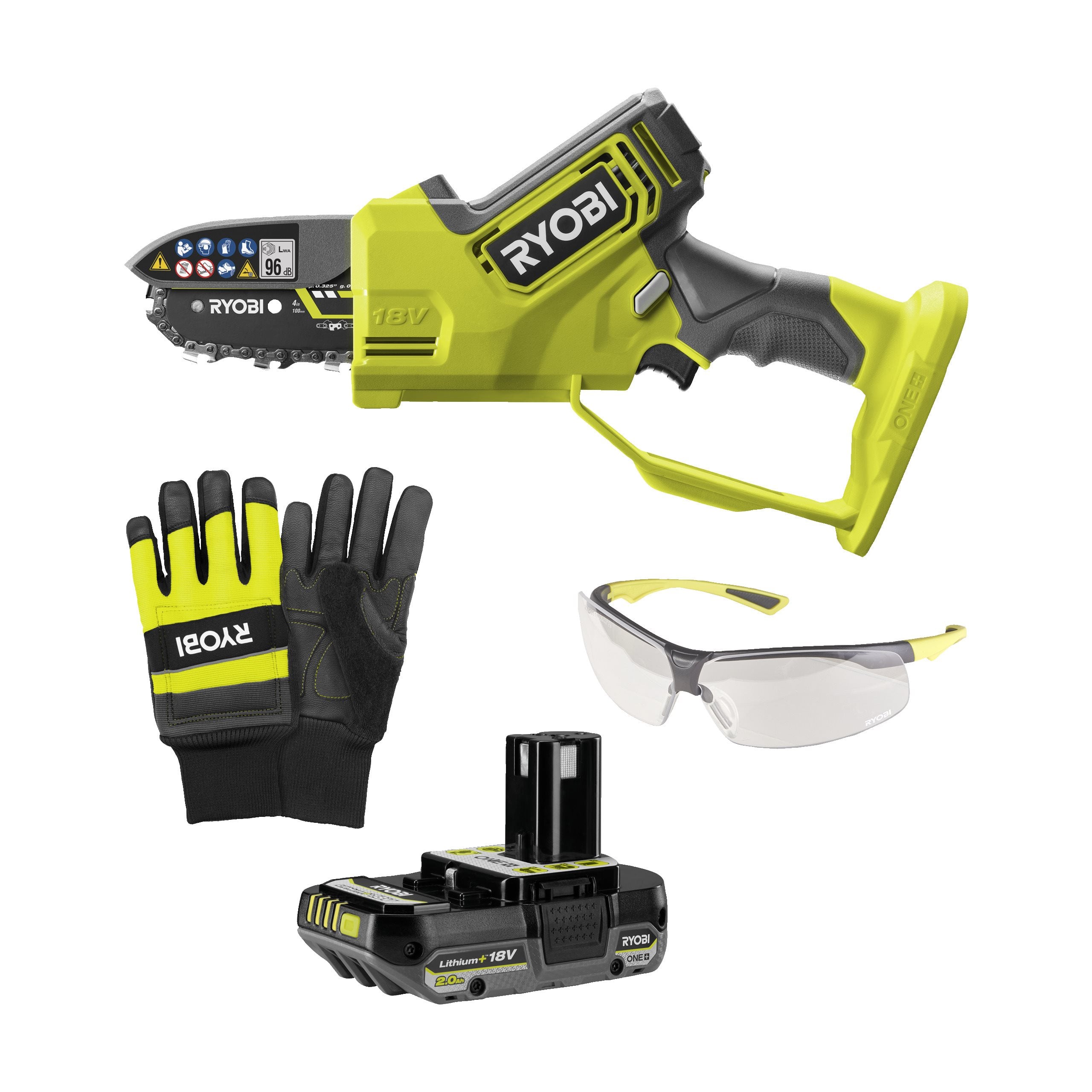 Élagueur à main Ryobi Brushless 18V ONE+ - 10 cm (1 x 2,0 Ah)