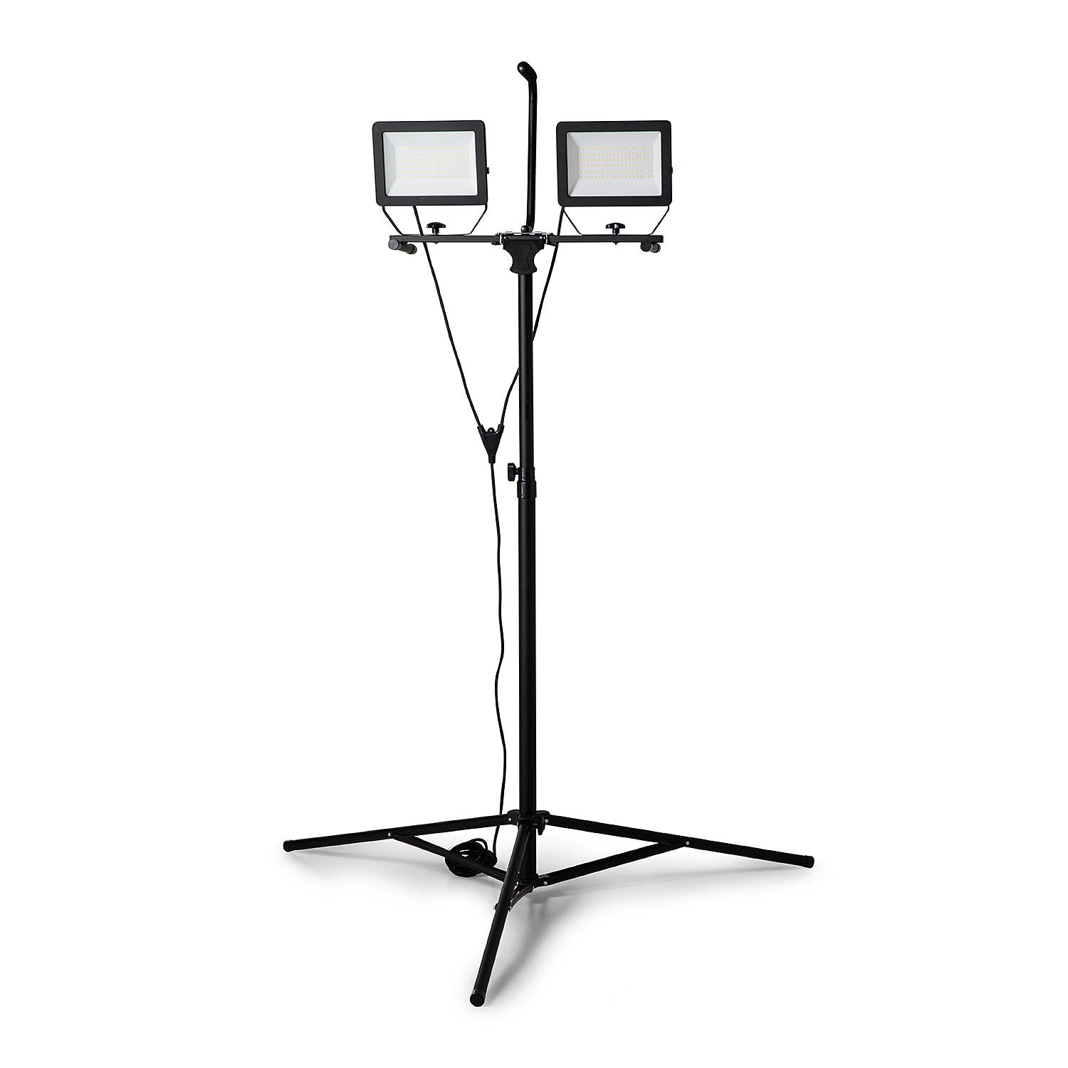 MINOS : 2 Spots LED sur Trépied, 2 x 100W, 17 000 Lumen, câble 3m, IP65. Noir - VELAMP - ST755NG