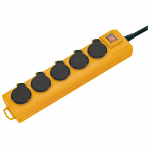 Super-solid - socle 5 prises jaune interrupteur et volet - ip54 - BRENNENSTUHL - 1159901215