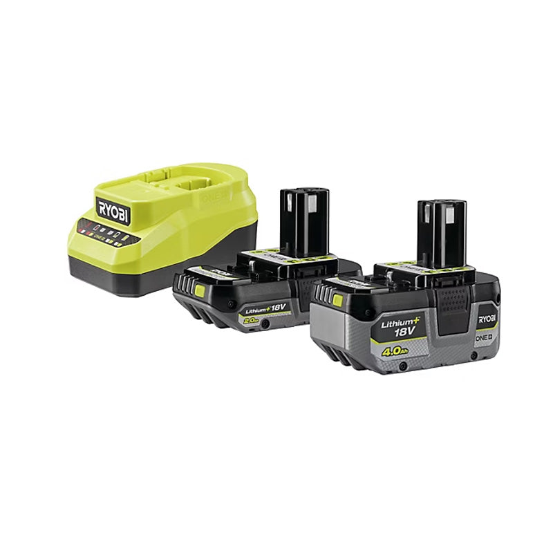 Pack énergie RYOBI RC18120A-242X chargeur Rapide 18V 2A + Batterie Lithium+ 4Ah + Batterie 2Ah ONE+™