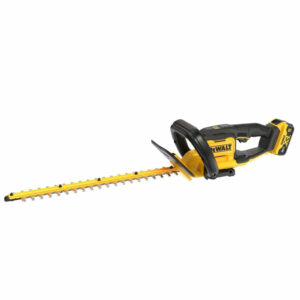 Taille-haies XR 18V 5Ah Li-Ion Brushless DEWALT 55 cm, entredents 19 mm + 1 batterie 5Ah + 1 chargeur + support mural - DCMHT562P1-QW
