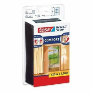 TESA - Moustiquaire pour porte, "STOP" noir, 2 lamelles de 0,65m x 2,20m