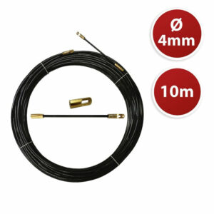 Tire fils noir en nylon Ø4mm, 10m, à tête interchangeable TECNID - VELAMP - SYN4-010