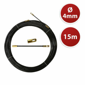Tire fils noir en nylon Ø4mm, 15m, à tête interchangeable TECNID - VELAMP - SYN4-015