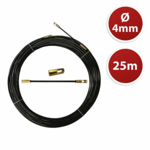 Tire fils noir en nylon Ø4mm, 25m, à tête interchangeable TECNID - VELAMP - SYN4-025