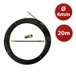 Tire fils noir en nylon Ø4mm, 20m, à tête interchangeable TECNID - VELAMP - SYN4-020