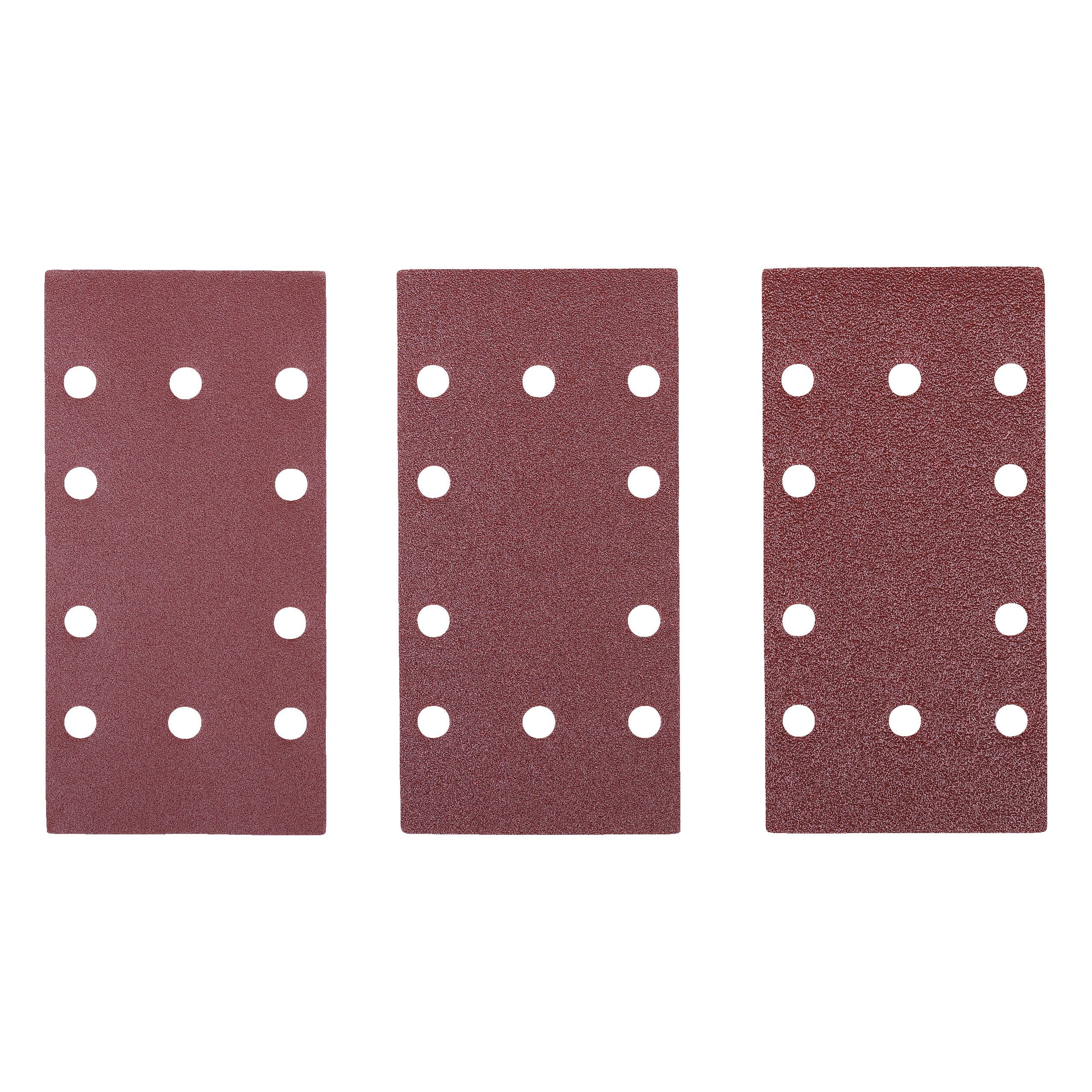 Assortiment 10 abrasifs 1/3 feuille auto-agrippants 188 x 95 mm pour ponceuses vibrantes