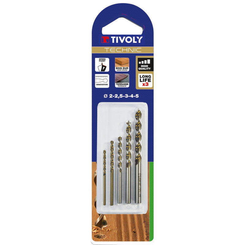 Tivoly 5 forets bois speed point Ø 2 à 5mm
