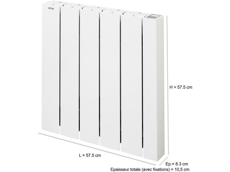 Radiateur électrique connecté à inertie fluide 1000 W Alcantara