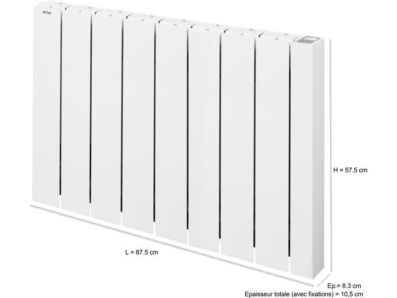 Radiateur électrique connecté à inertie fluide 1500 W Alcantara