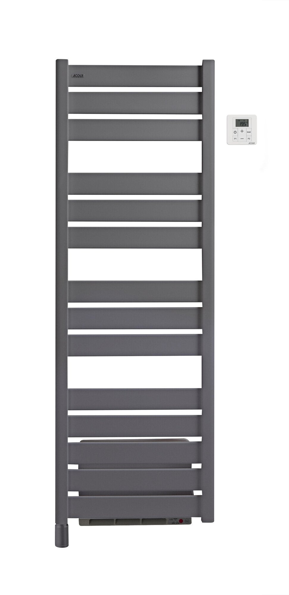 Sèche-serviettes électrique soufflant - Madras Air gris anthracite - 750 + 1000 W - 151,7 x 50 cm