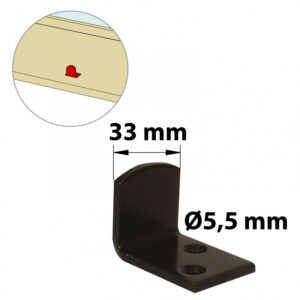 Butée de fermeture acier prépeint, H.35 x L.30 x P.45 mm