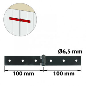 Charnière forte acier pour volets battants, L.40 x l.100 mm