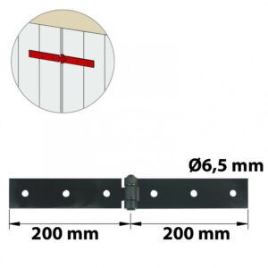 Charnière forte acier pour volets battants, L.40 x l.300 mm