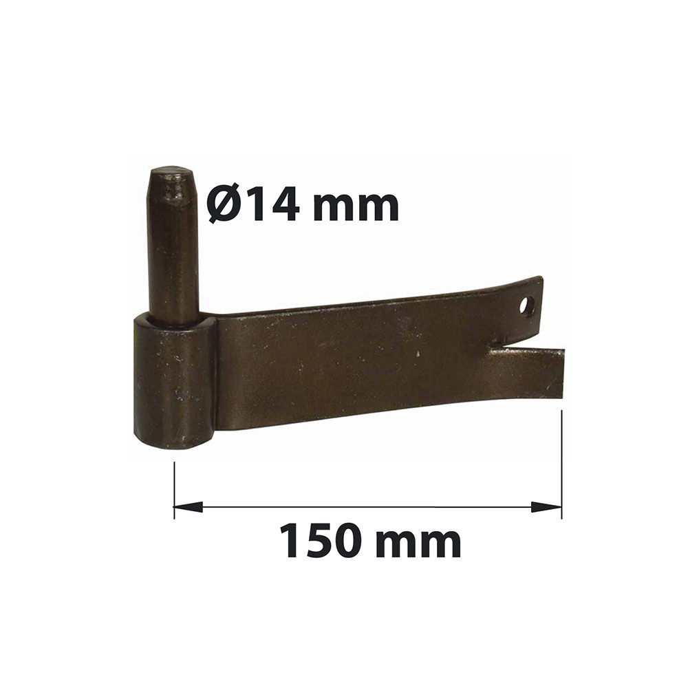Gond à sceller renforcé D14 35X4 L140 acier noir pré-peint