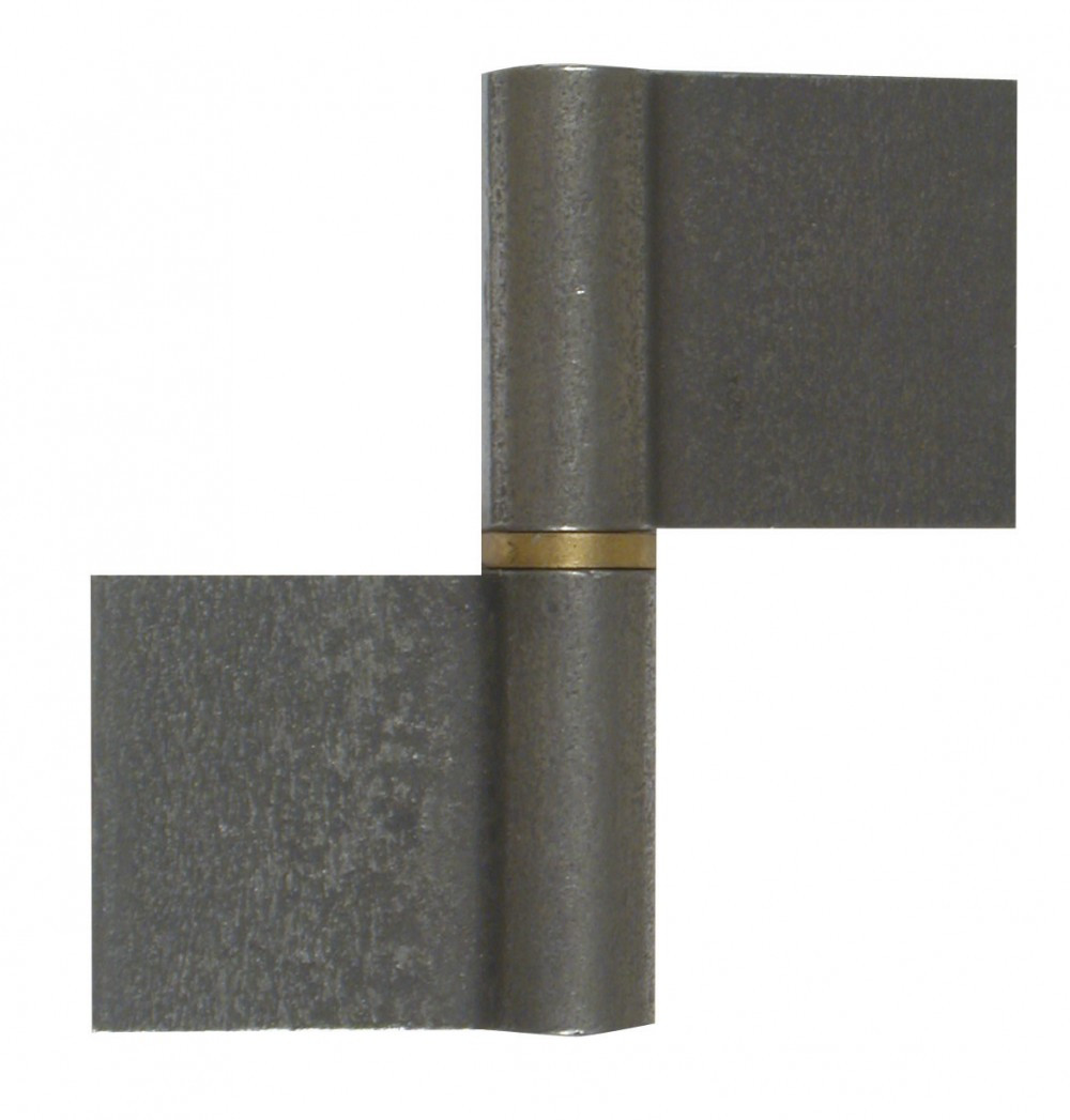 Paumelle de grille acier brut, H.100 x L.90 x P.16 mm