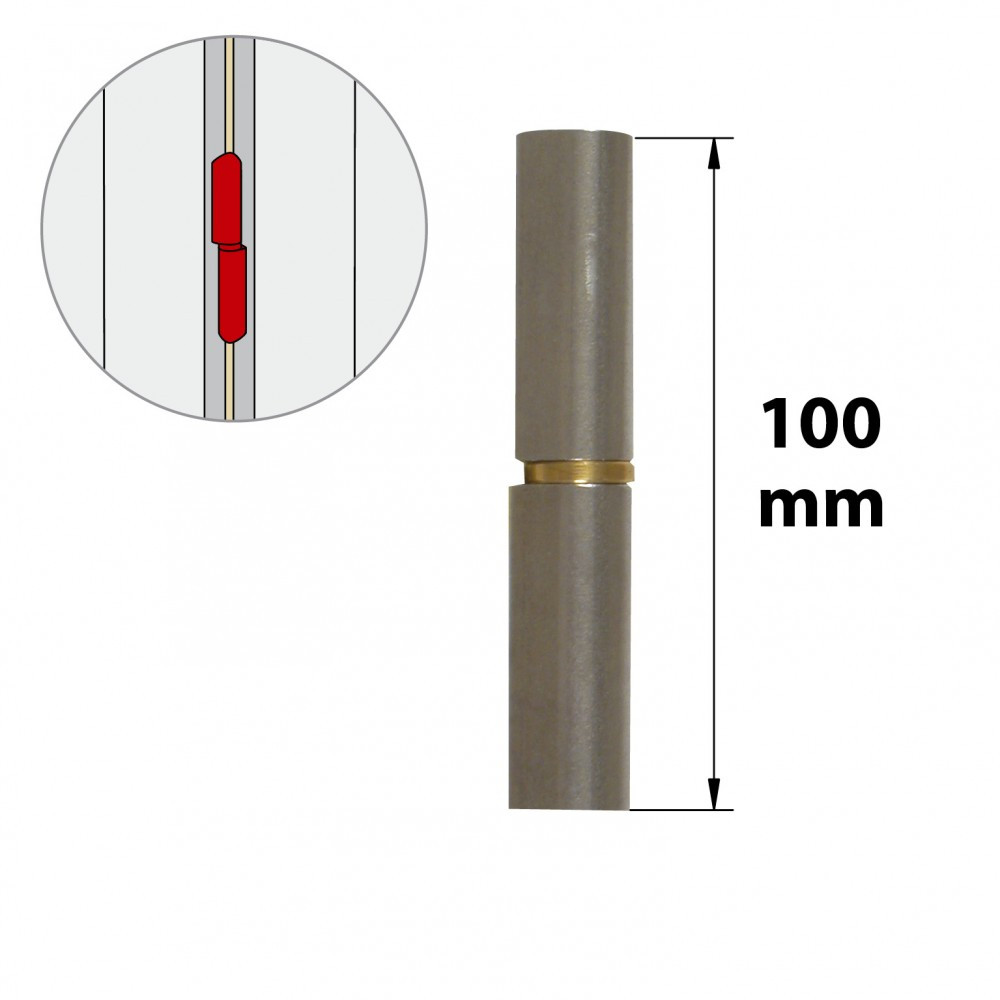 Paumelle sans lame acier brut, H.100 x L.25 x P.16 mm