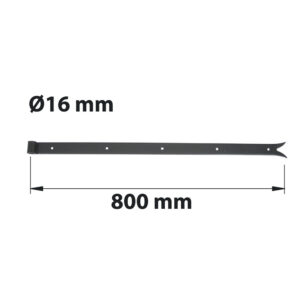 Penture à queue de carpe D16 40X5 L 800 mm acier noir pré-peint
