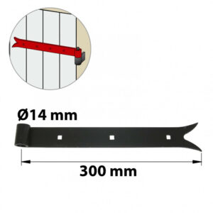 Penture acier prépeint, H.35 x L.300 x P.22 mm
