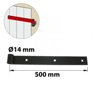 Penture acier prépeint, H.35 x L.500 x P.23 mm