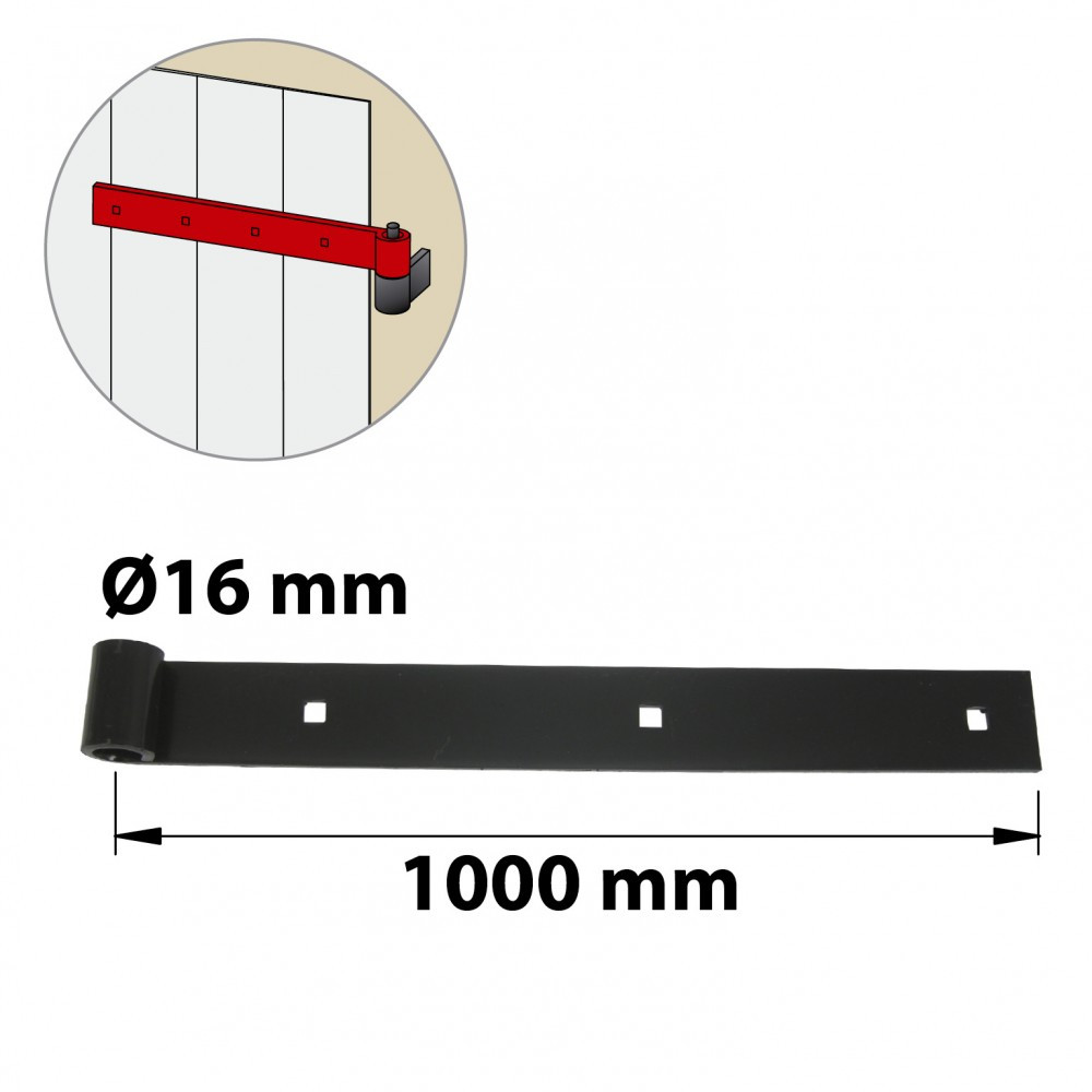 Penture acier prépeint, H.40 x L.1000 x P.26 mm