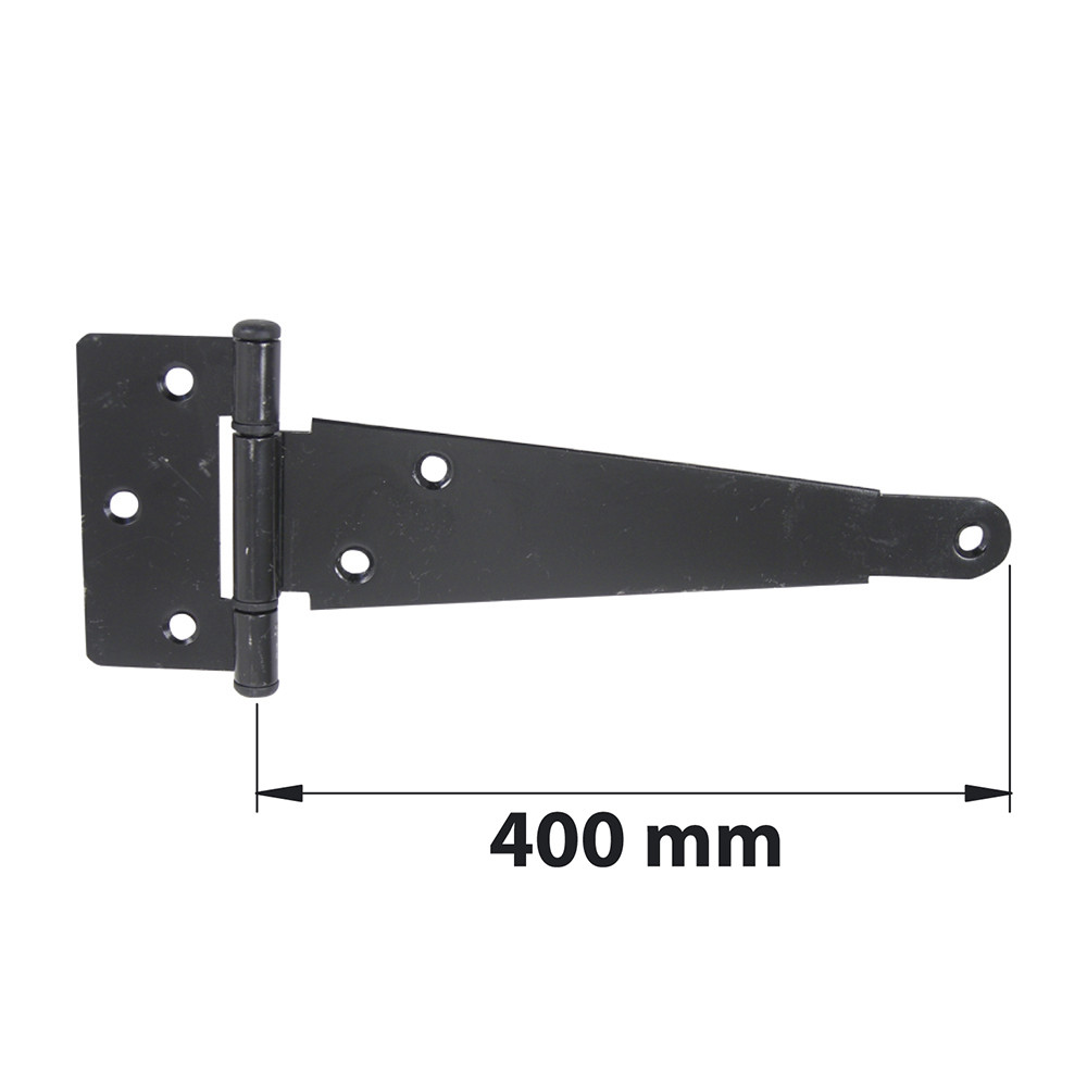 Penture anglaise axe composite L. 400 mm acier noir mat