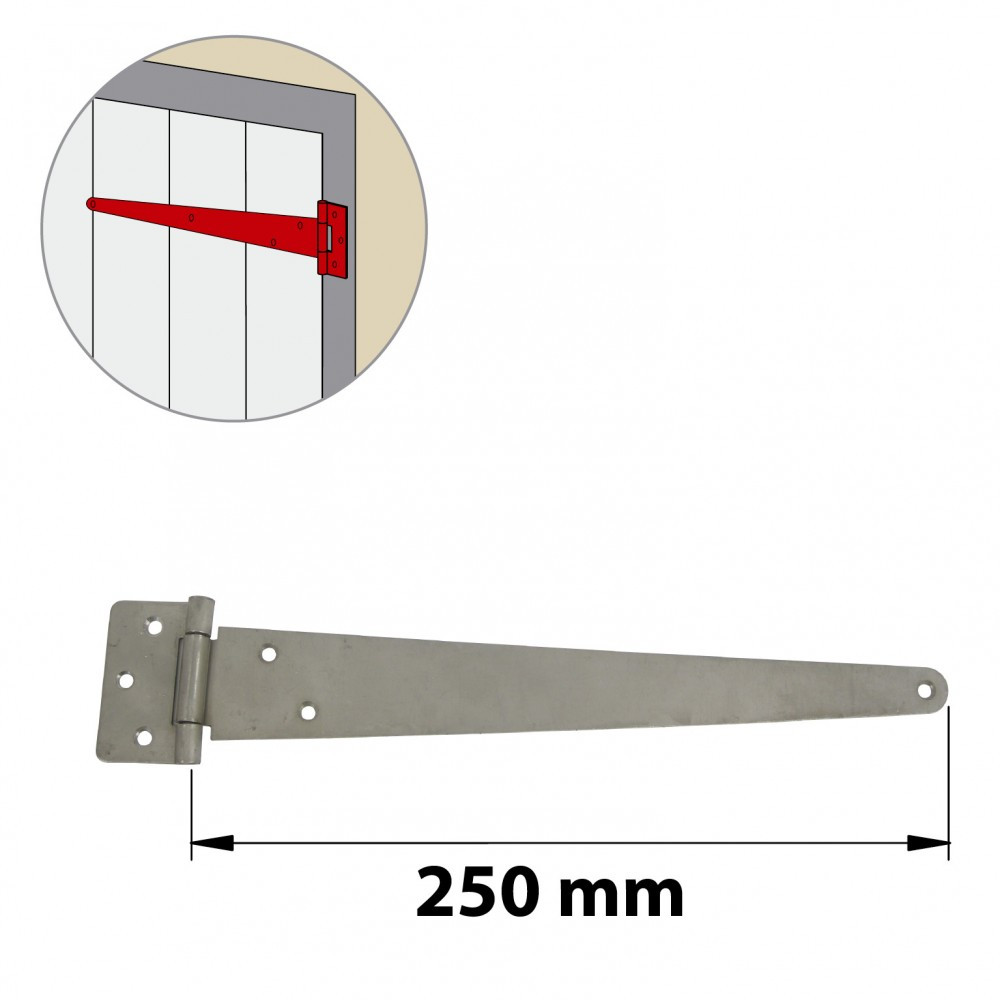 Penture anglaise inox brossé, H.65 x L.290 x P.10 mm