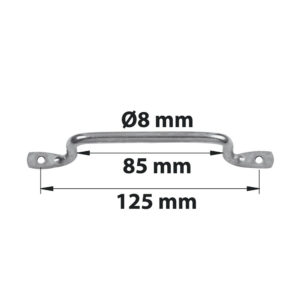 Poignée fil à pattes D 8 x L 140 mm acier zingué blanc