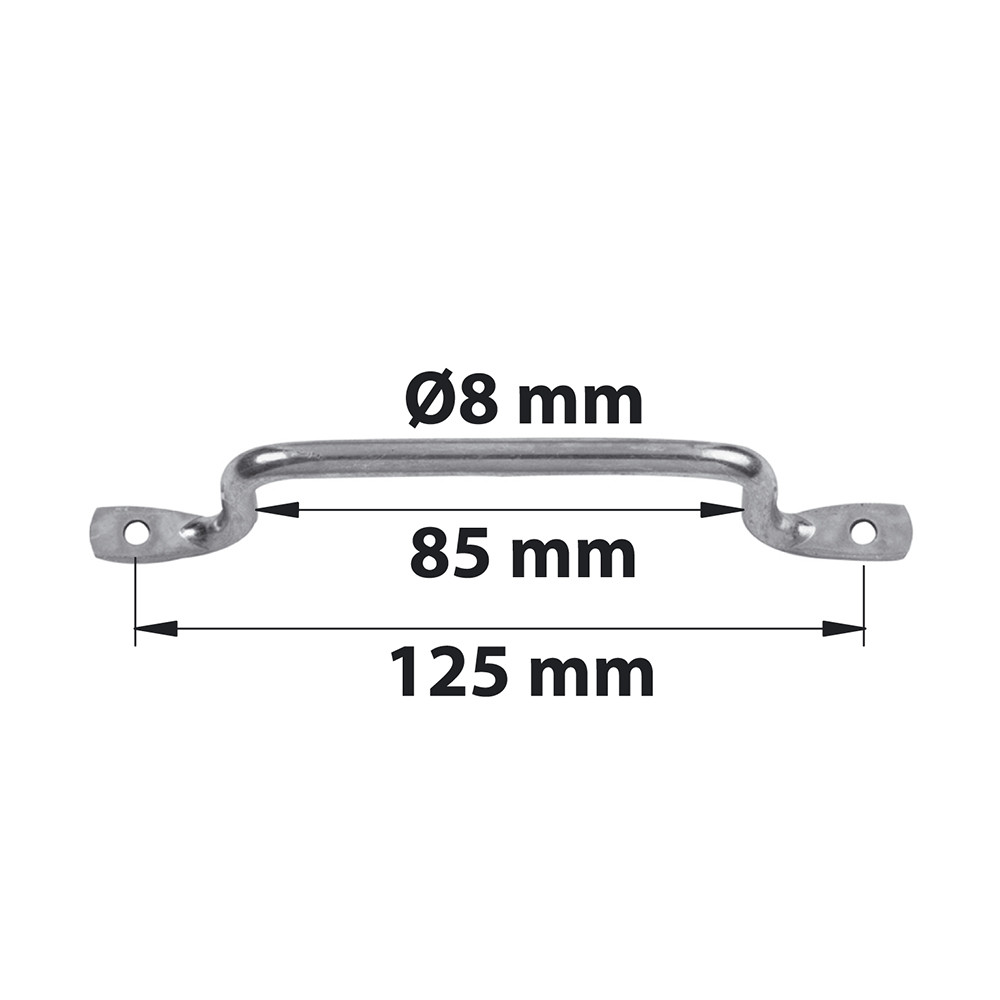 Poignée fil à pattes D 8 x L 140 mm acier zingué blanc