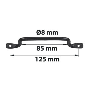Poignée fil L. 140 mm Afbat acier noir mat