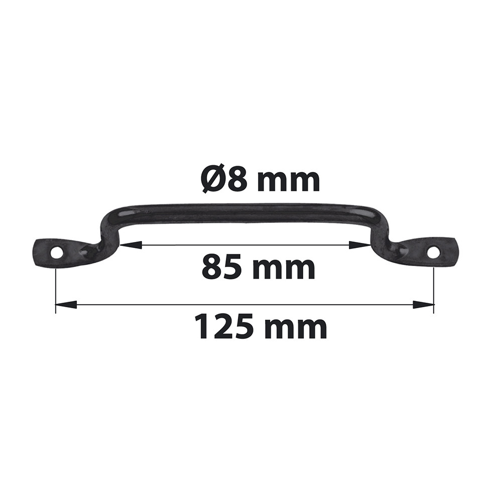 Poignée fil L. 140 mm Afbat acier noir mat