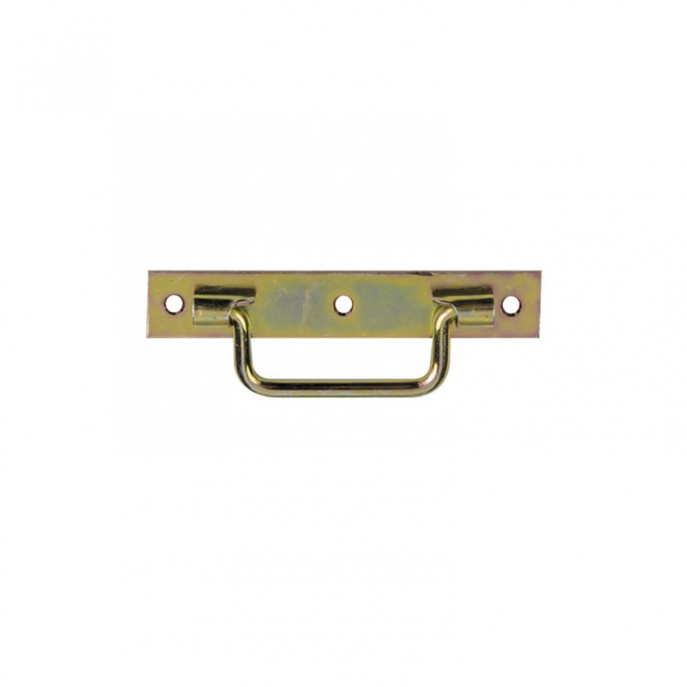 Poignée sur platine acier zingué, H.25 x L.160 x P.10 mm