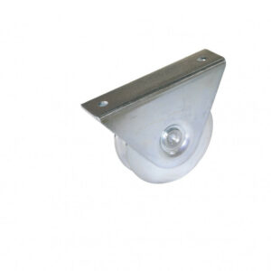 Roue à support extérieur acier zingué, H.85 x L.120 x P.36 mm