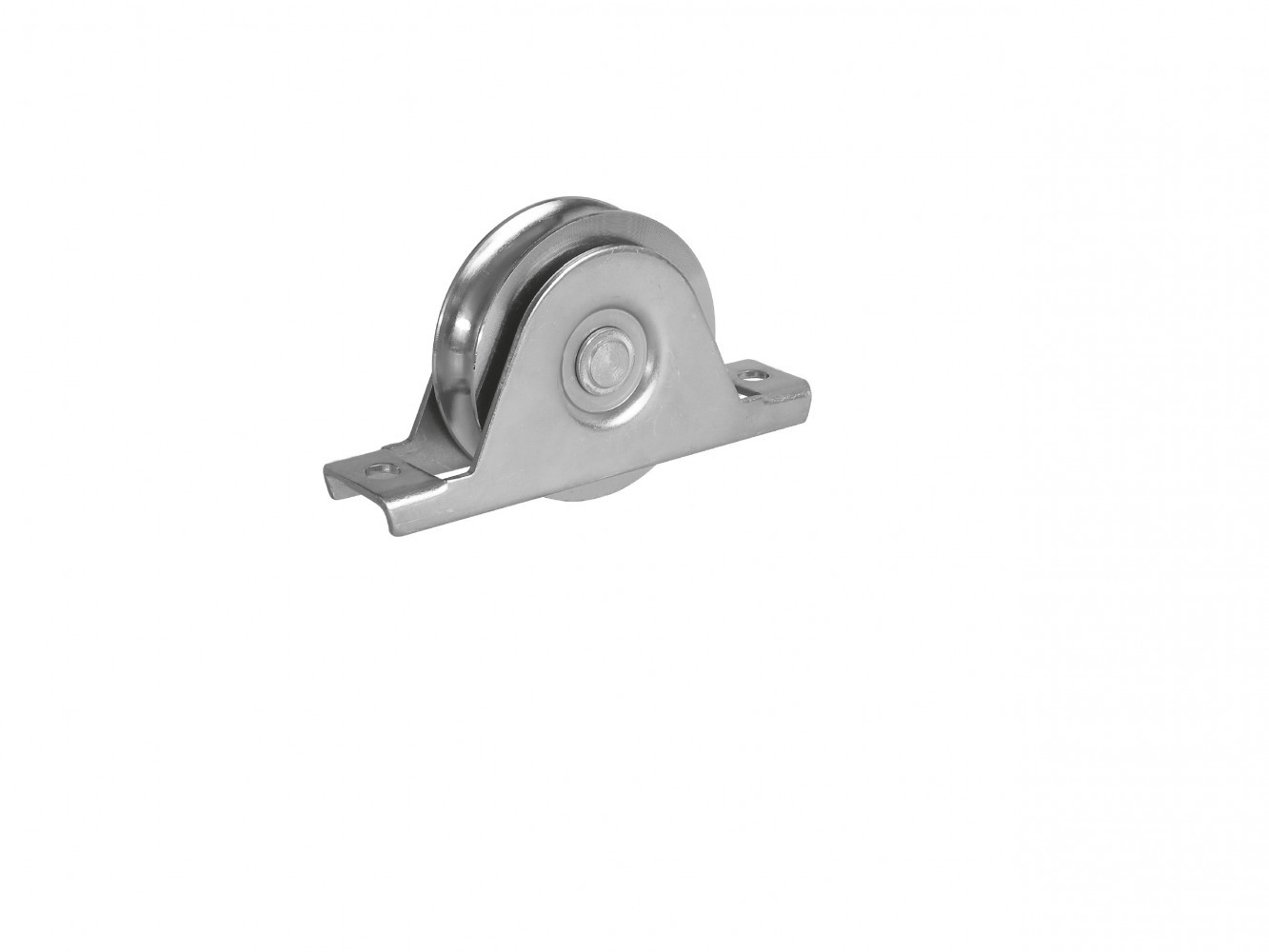 Roue à support intérieur acier zingué, H.90 x L.155 x P.32 mm