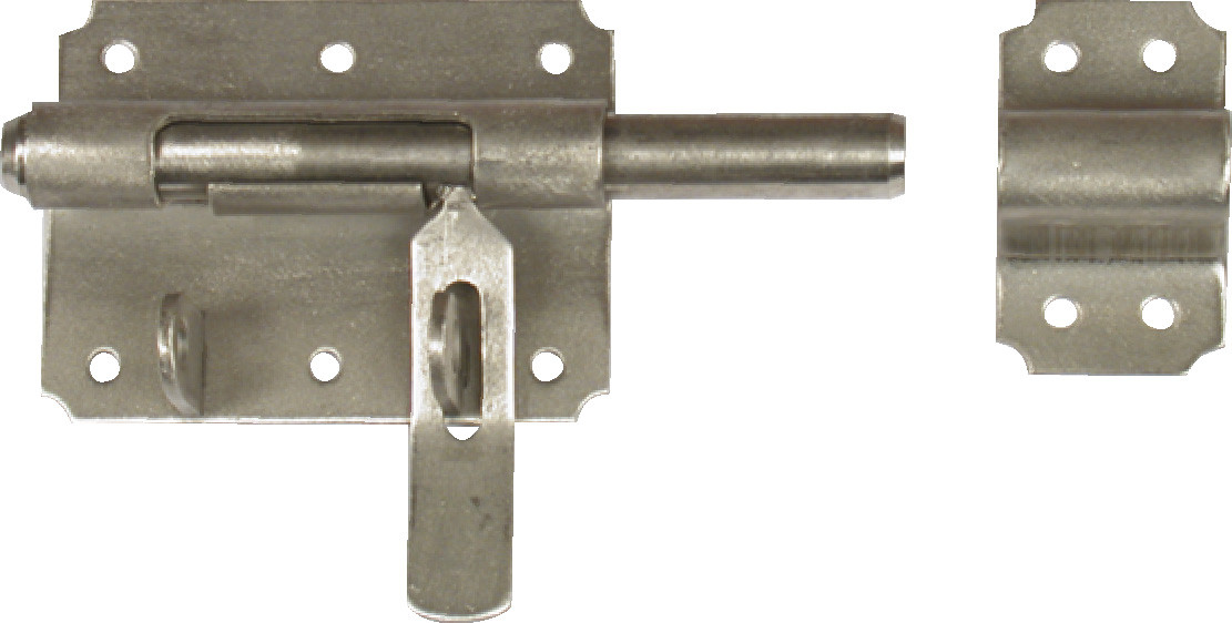 Verrou verrou de box à cadenas ø14 mm AFBAT, acier inox brossé