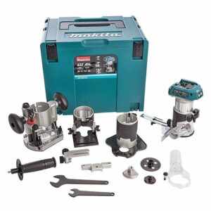 Affleureuse MAKITA DRT50ZJX3 - 18V - Ø 6mm avec kit d'accessoires