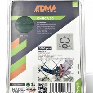 Agrafe à grillage OMEGA 20 mm vertes boîte de 1000 EDMA 043001