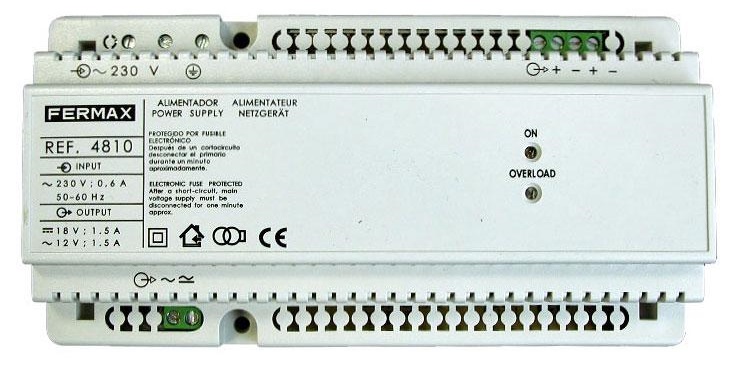 Alimentation 12 VAC / 1,5 A 18 VDC/1,5 A FERMAX 4810