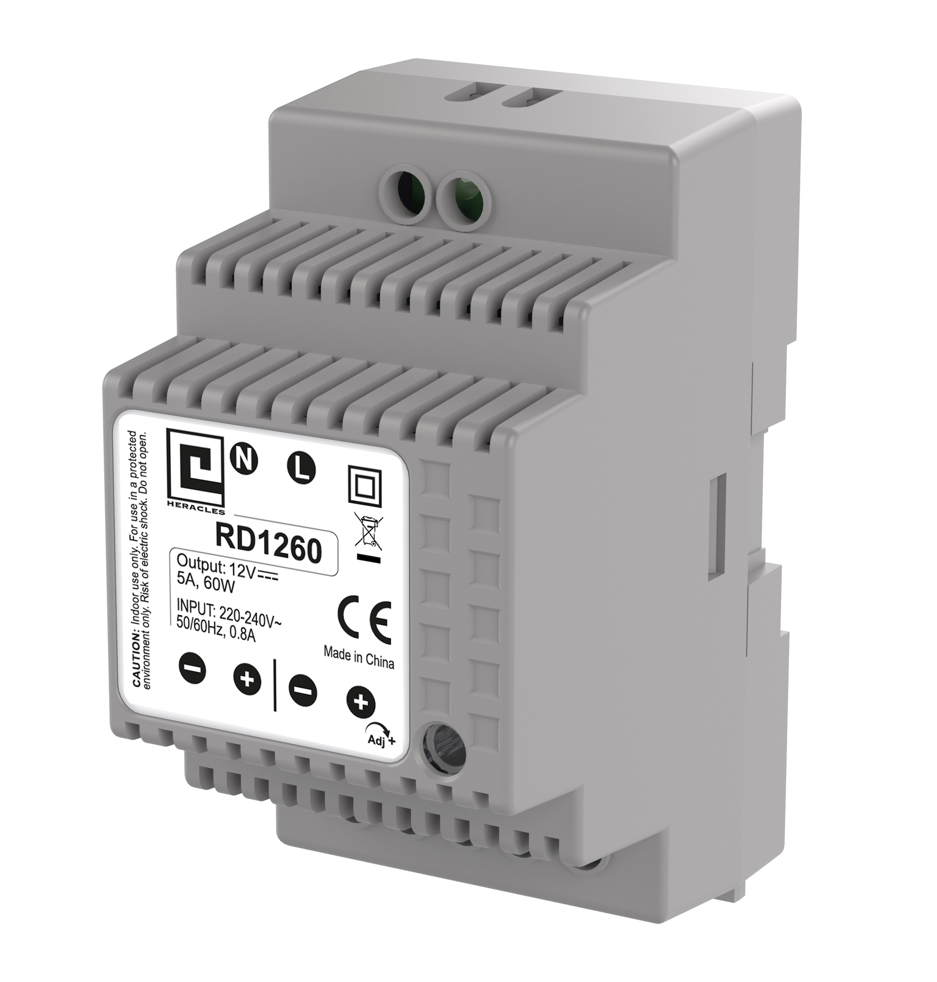 Alimentation à découpage rail DIN 3MOD 5 A 60 W HERACLES PCA-ALIMRD1260