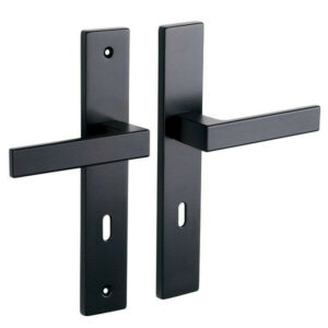 2 poignees de porte Nathan/loft trou de cle ALPERTEC, acier entraxe 195 mm