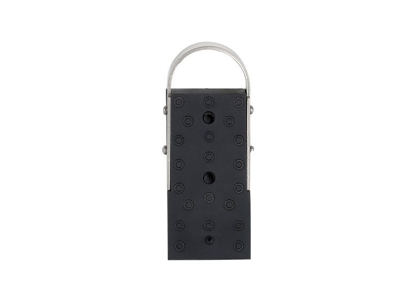 Cale porte caoutchouc noir talon acier