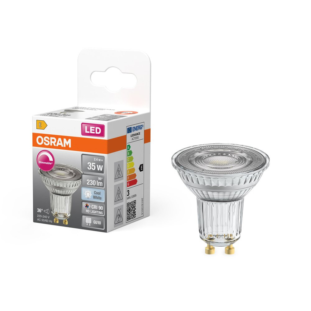 Ampoule led classique, réflecteur GU10, 230lm , blanc neutre, dimmable, OSR